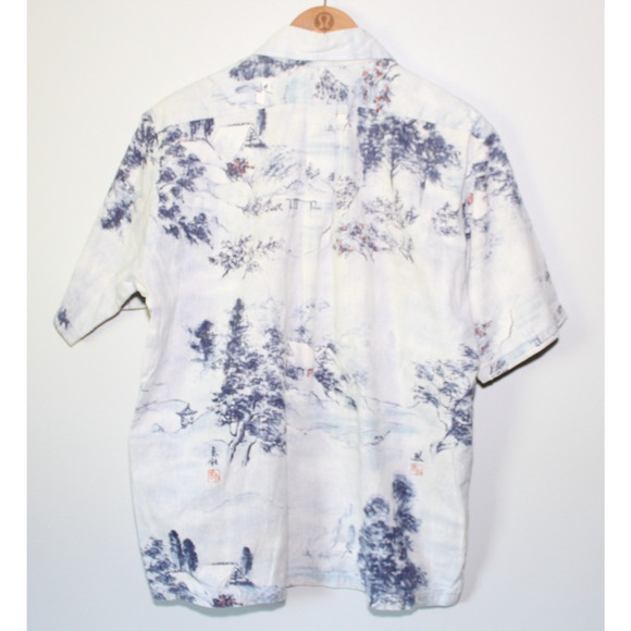 Vintage Surf Line Hawaii Printed 1/2 Button Up Pullover Shirt Large Hawaiian Top - Picture 9 of 14